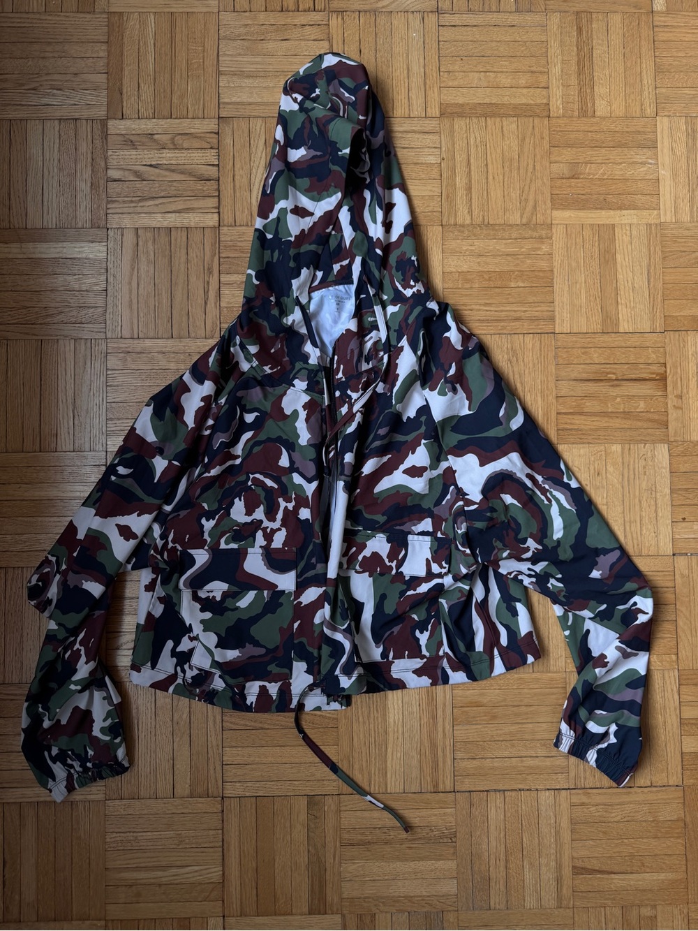 Year of Ours Camo Terrain Hooded Windbreaker Jacket Sz S
